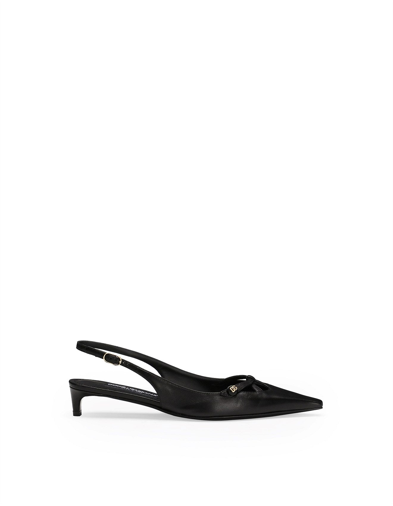 DOLCE & GABBANA NAPPA SETA SLINGBACK LOW HEEL PUMP