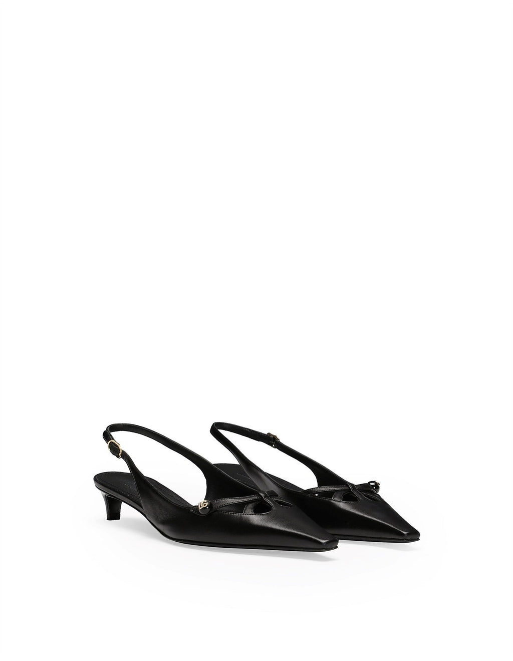 DOLCE & GABBANA NAPPA SETA SLINGBACK LOW HEEL PUMP
