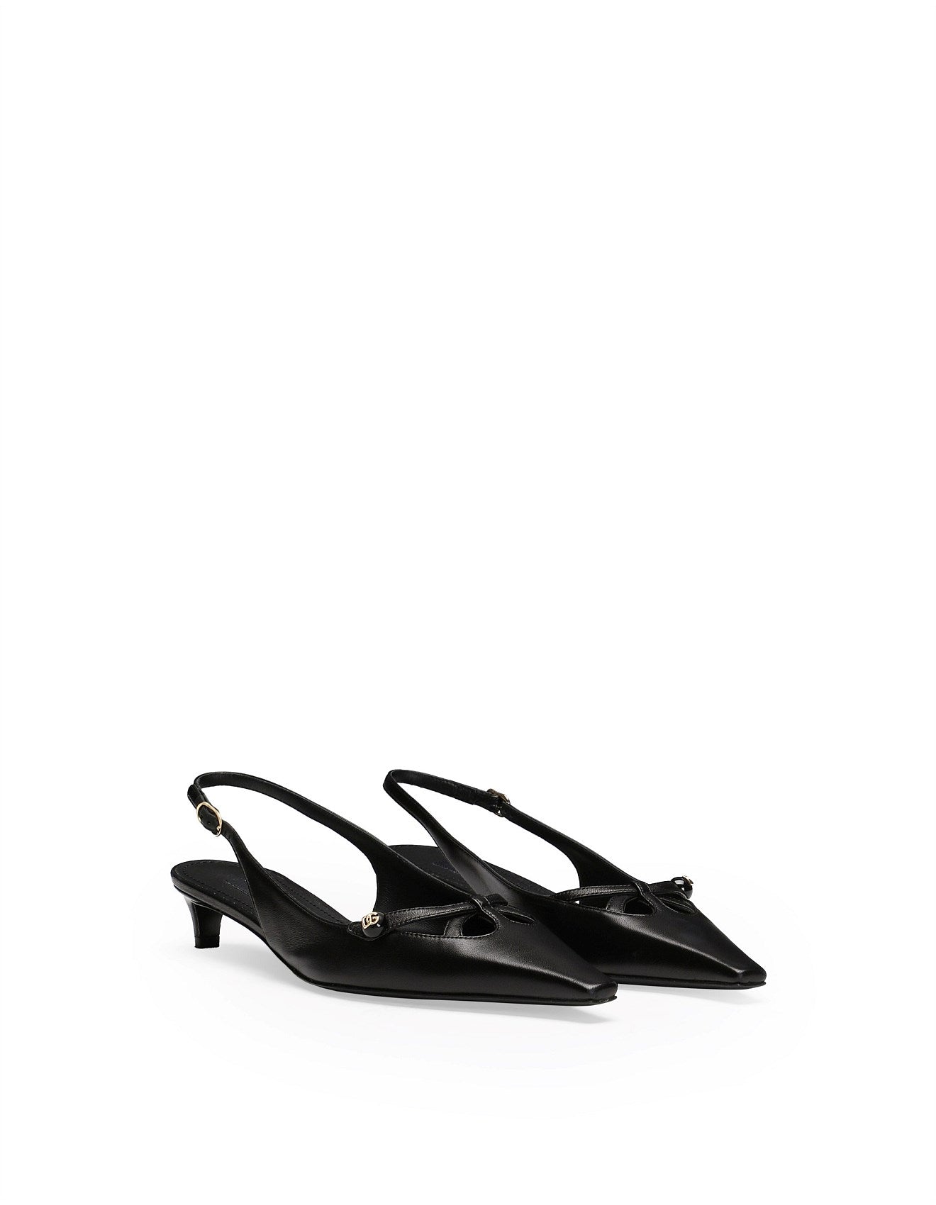 DOLCE & GABBANA NAPPA SETA SLINGBACK LOW HEEL PUMP