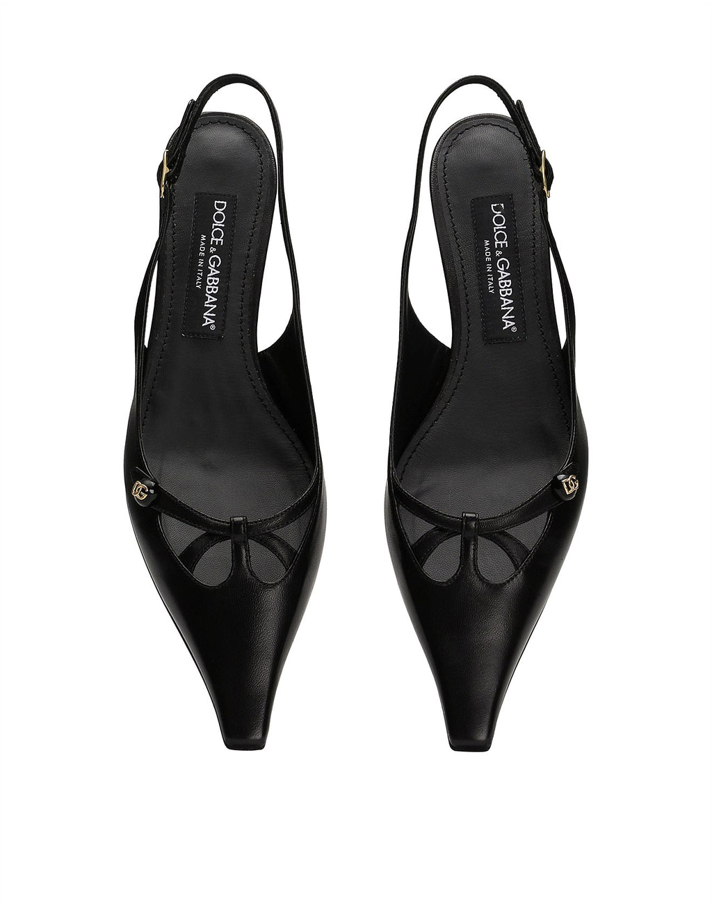 DOLCE & GABBANA NAPPA SETA SLINGBACK LOW HEEL PUMP