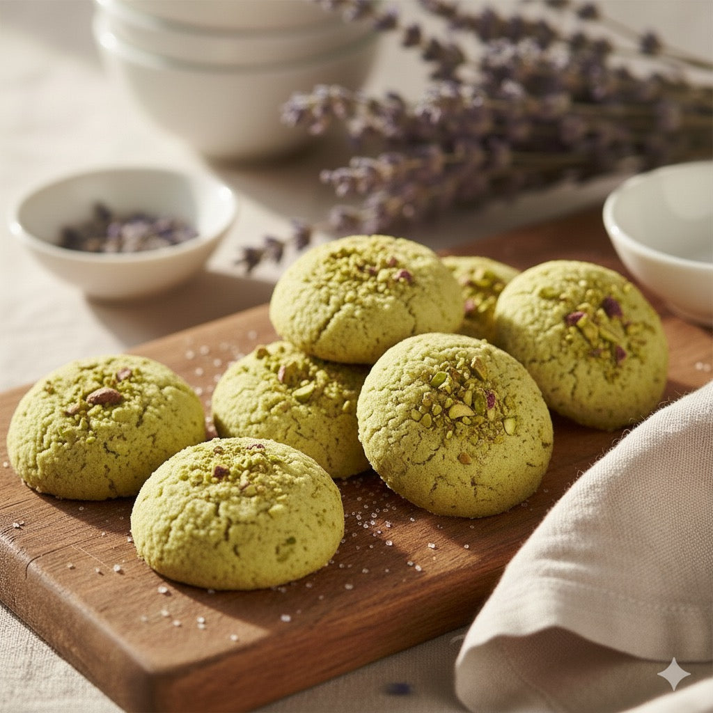 Pistachio short bread cookies